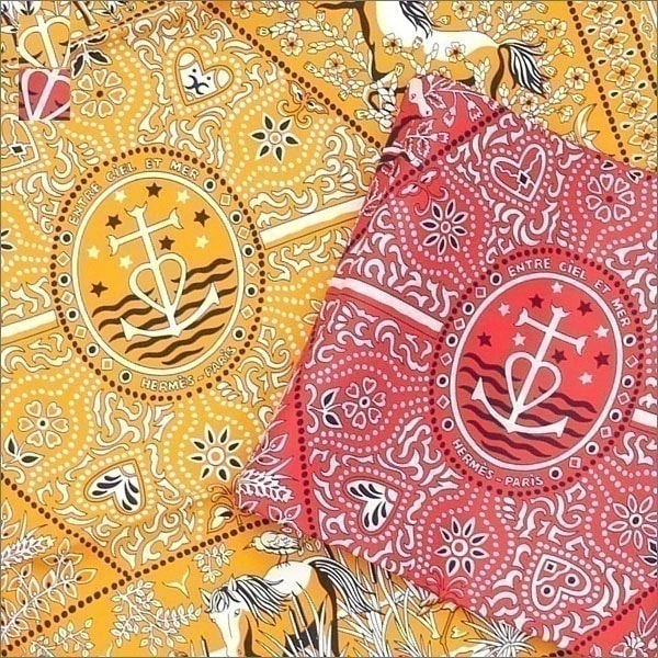 【数量限定特別価格】 エルメス HERMES Entre ciel et mer Carres 55 バンダナ スカーフ 280-000114-013
