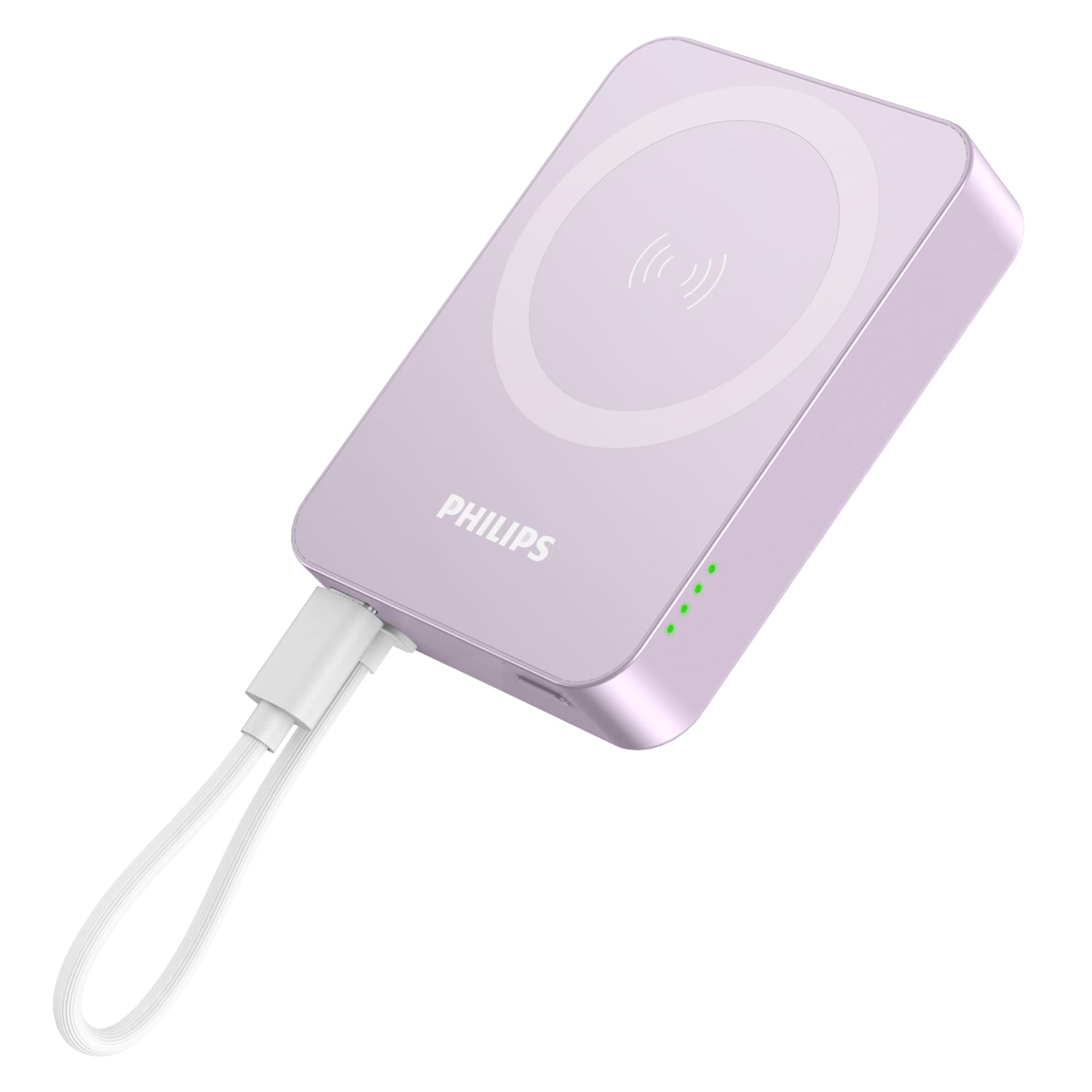Philips(フィリップス) 10000mAh MagSafe対応 マグネット式 モバイルバッテリー 大容量 ワイヤレス充電器 小型 パススルー機能/2台同時充電/入出力usb-cケーブル付き/PS