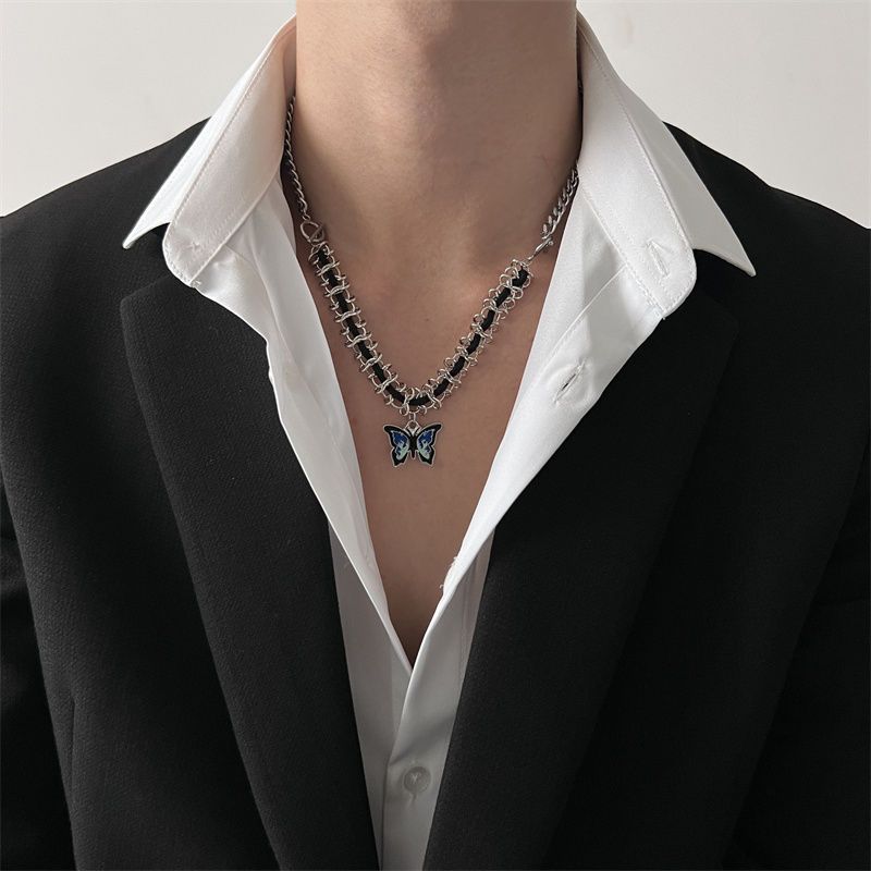 美しい首元 ネックレス 高級感シック蝶鎖骨チェーン 百掛けヒップホップネックレス 韓国