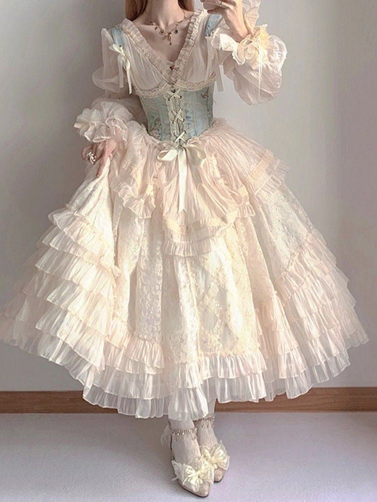 Lolita 花の結婚ゴージャスなモデルのスーツの女性のドレスエレガントミッシーウエストバンドヘビーデューティプリンセスドレス