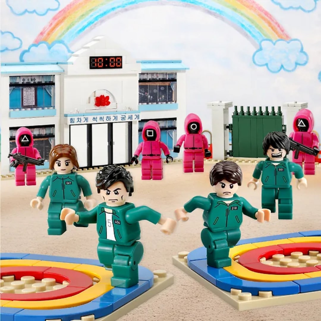 [公式オックスフォード] 韓国リミテッドエディション限定販売イカゲーム イカゲーム 組み立てブロック オ・イルナムの学校 セット