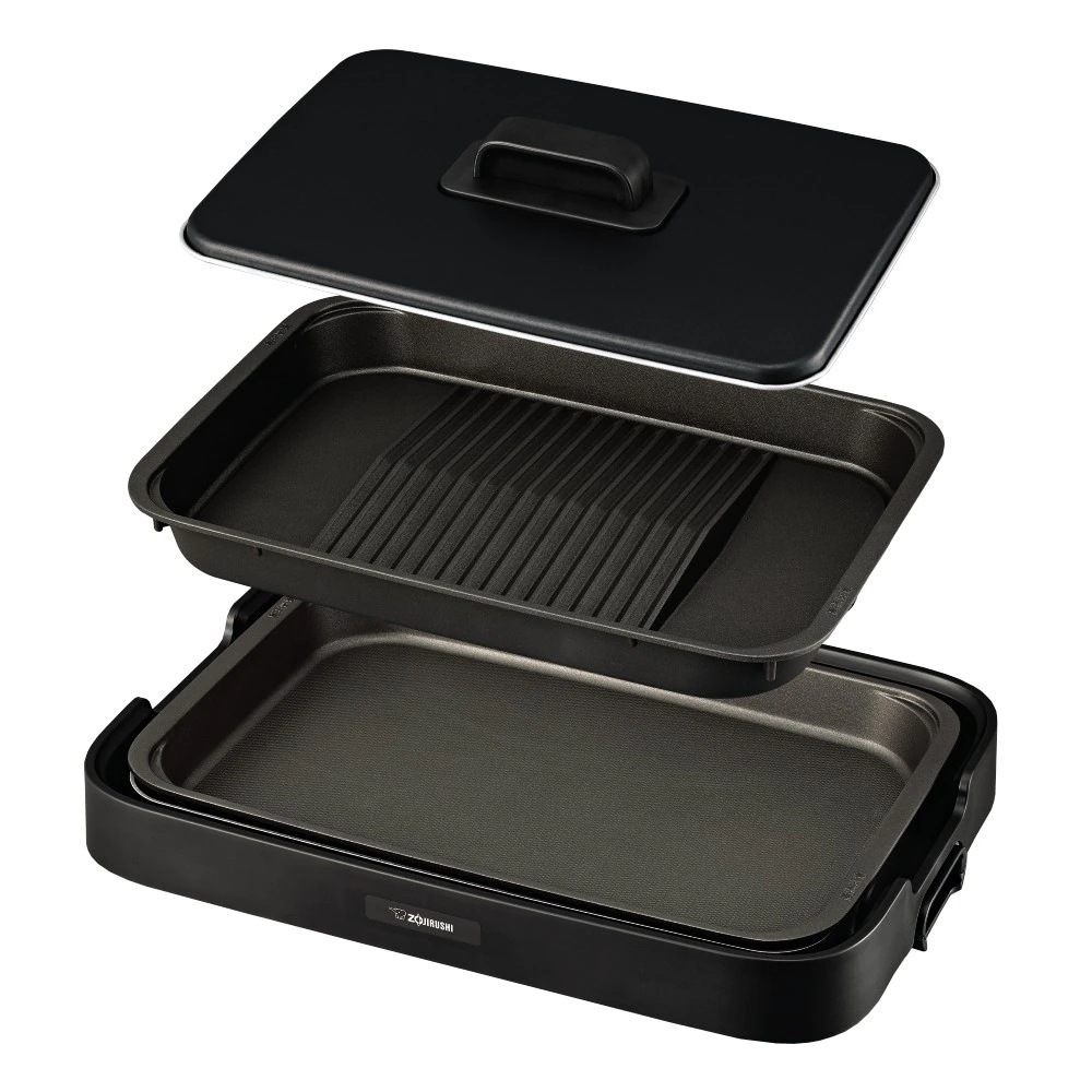 象印 ホットプレート やきやき 深型プレートタイプ プレート2枚付き ブラック EA-KE20-BA お好み焼き パンケーキ