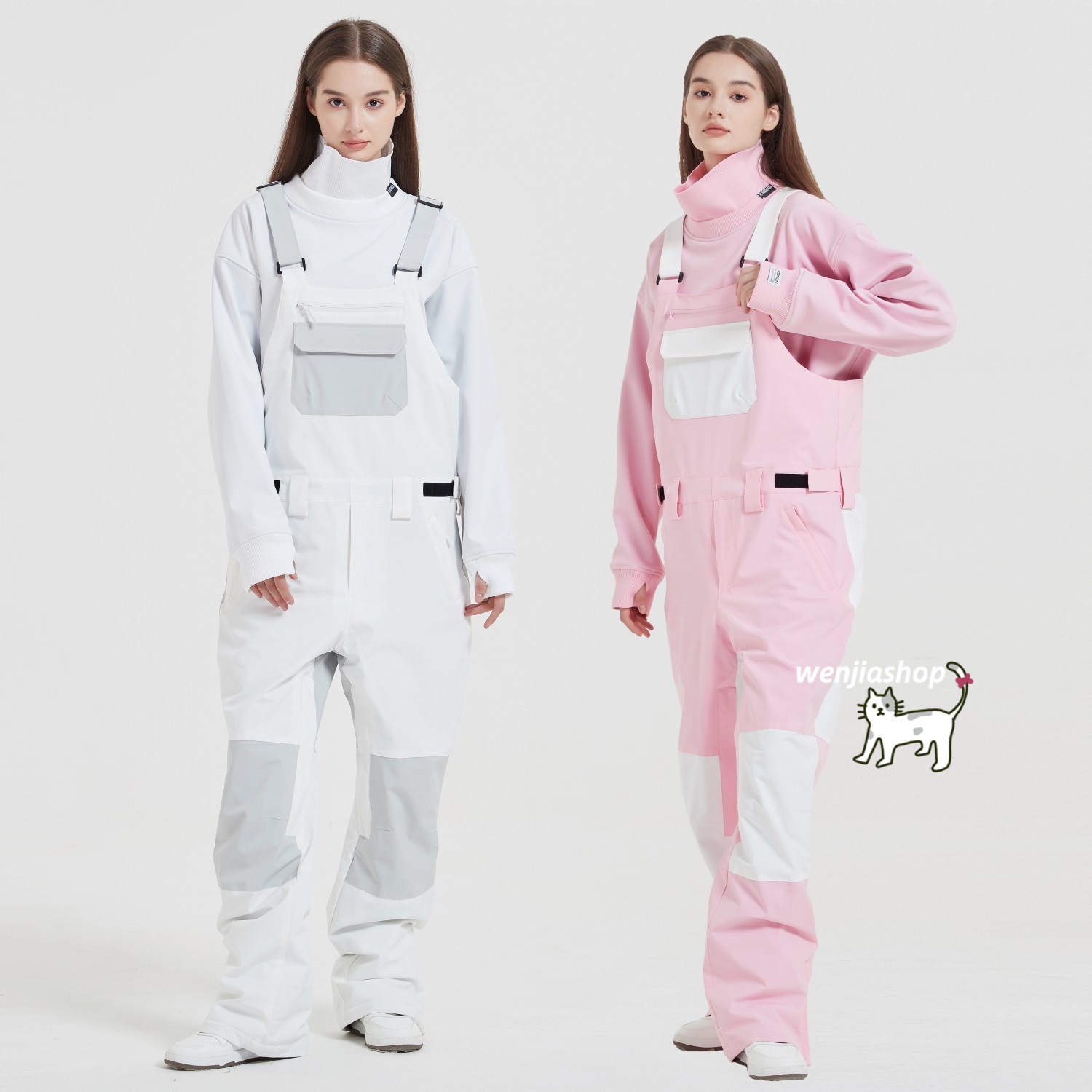 スノーボードウェア 2025 上下 つなぎ メンズ レディース オーバーオール ゆったり パンツ ズボン 配色 ウィンタースポーツ 韓国風 防水防寒 スノーウェア スキーウェア スノボウェア