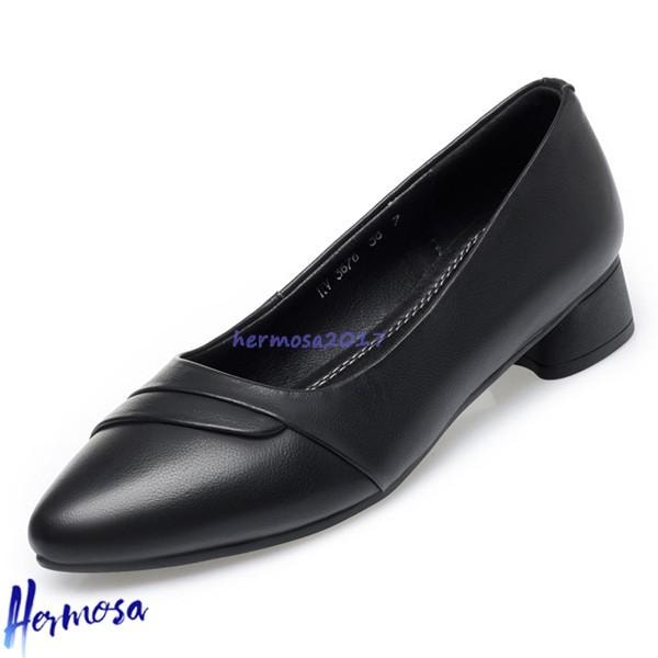 今日のイベント 新商品20%オフ 本革 ビジネスシューズ パンプス ローヒール3cm ポインテッドトゥ レディース 革靴 レザー フォーマル 春靴夏靴 秋 シンプル定番3枚購入で200円OFF 5,245円