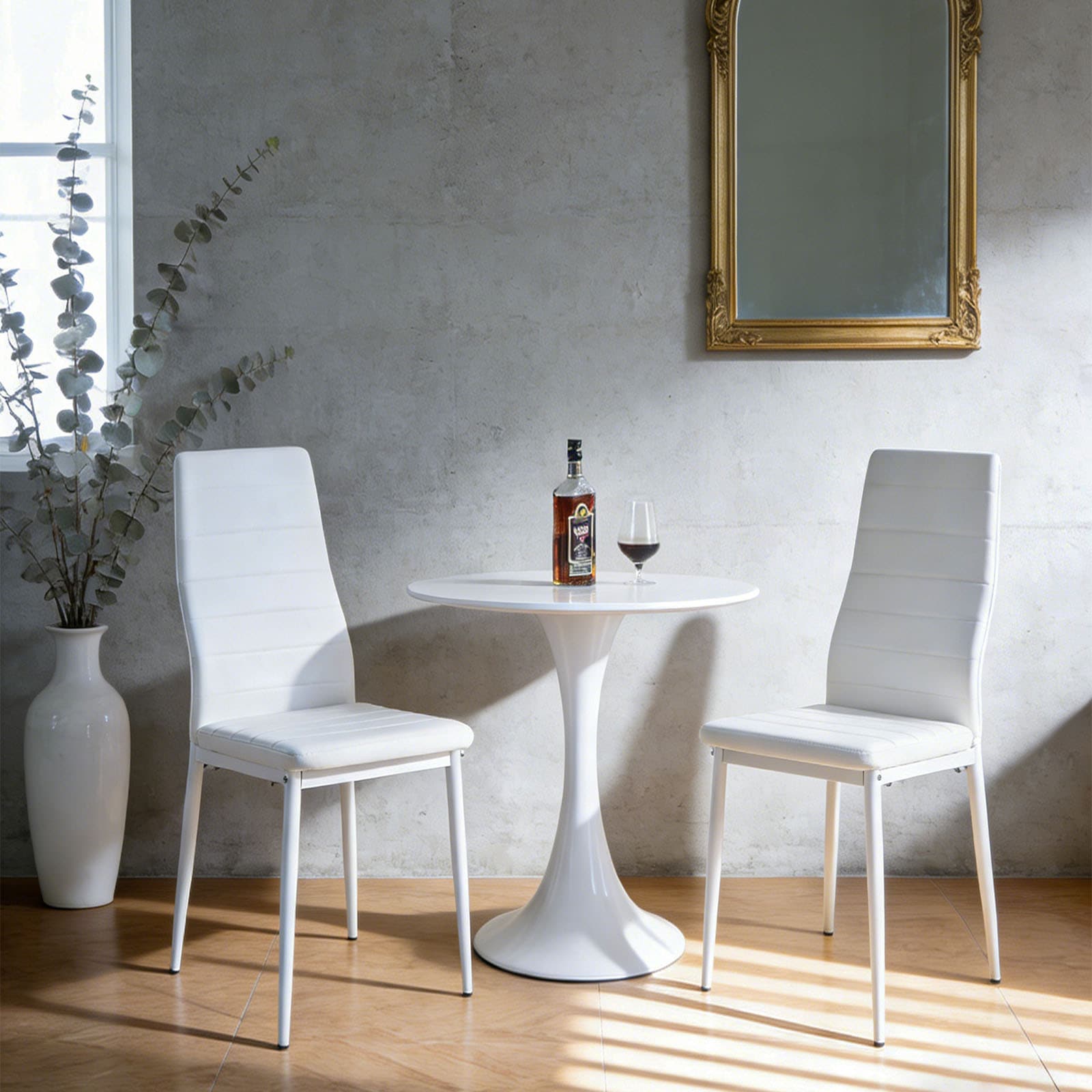 [国内発送 送.料無料]A59 ダイニングチェア 2脚セット レザー 椅子 イス 食卓椅子 レトロ 北欧 コンパクト リビングチェア