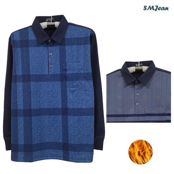 SMJ1803 メンズ起毛Tシャツ 中年男性 冬 カラ―Tシャツ 冬