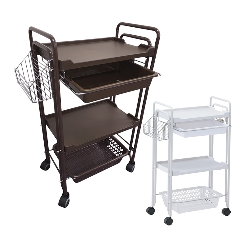 組み立て不要！完成品でお届け 3段 エステワゴンBasic同梱不可