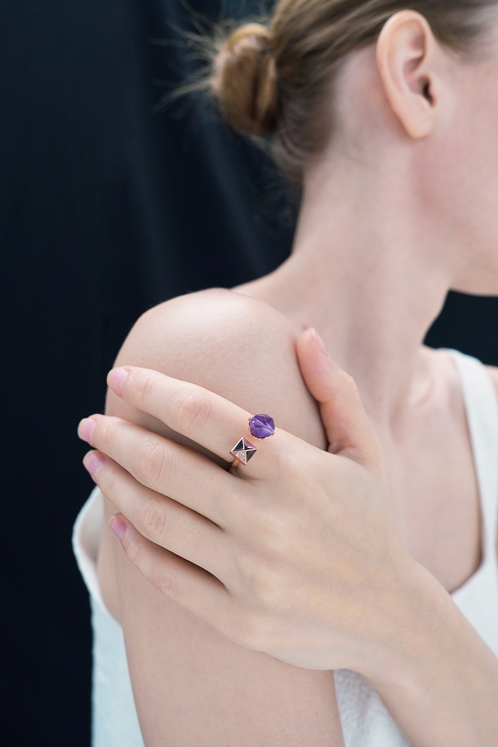 [HAZINA] Amethyst Duet Ring