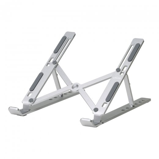 （まとめ買い）快適ノートPCスタンド ユートリム ポータブル 収納ケース付 UT-5473-SV [x3]