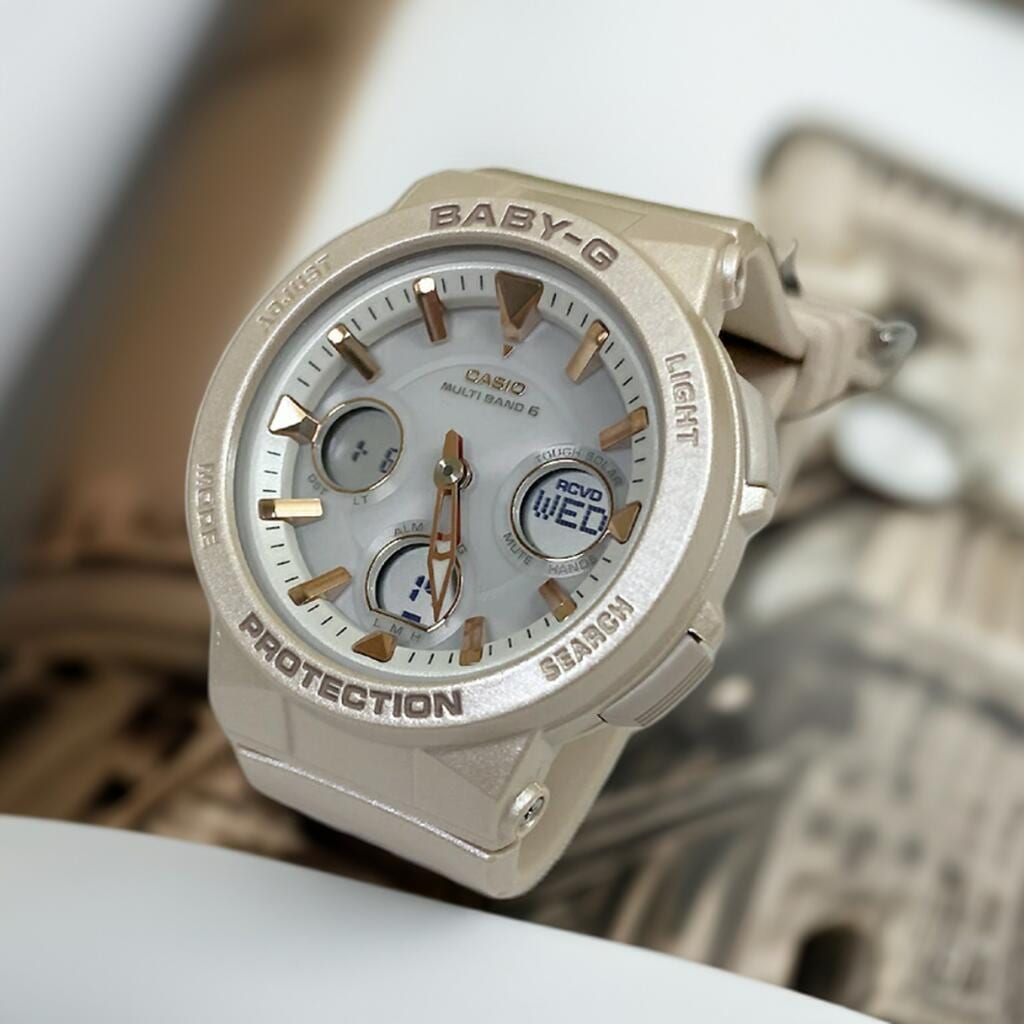 BABY-G カシオ 腕時計 ベビージー 電波ソーラー BGA-2510-4AJF レディース ソーラー電波プレゼント腕時計 ギフト ラッピング無料　ベージュ　 baby-g メッセージカード手