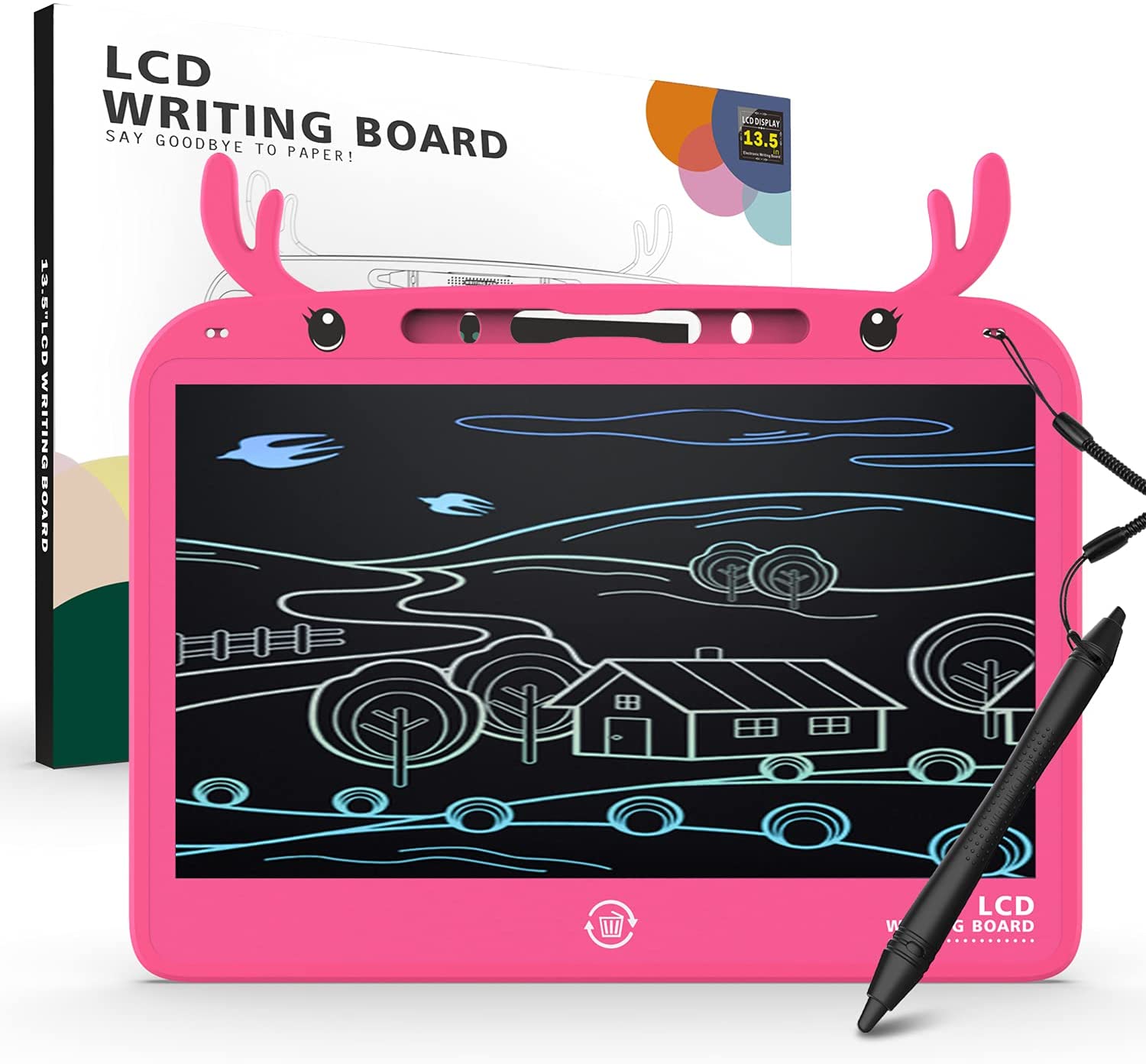 B.ANGEL液晶筆記タブレット落書きボードおもちゃ3歳456歳7歳女の子男の子13.5インチカラフ