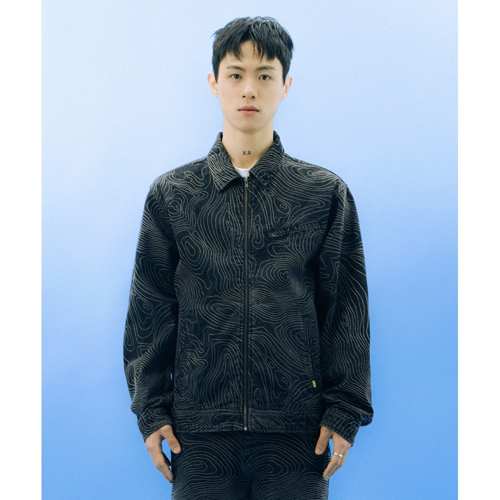 体育部 PHYPS コンターマップデニムジャケットブラック