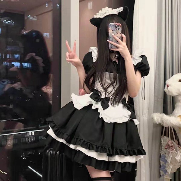 コスプレ メイド服 超可愛 ロリータ プリンセスワンピース セットアップ メイドコスチューム