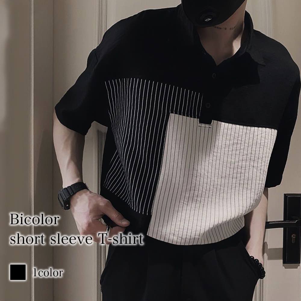 シャツ メンズ バイカラー半袖Tシャツ 半袖 ドルマン ゴルフ 肌着 カジュアル 襟付き ロング 黒 夏 春 涼しい 薄手 大きいサイズ オフィス フランネル おもしろ ビジネス ノーカラー 派手 コ