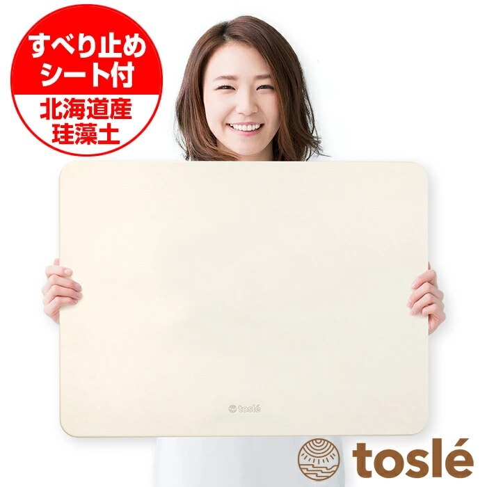 TVで紹介! 珪藻土 バスマット スクエア プレーン M 湿気 脱臭 ファミリー サイズ マット 日本製 無地 人気 速乾 おしゃれ トレー 大きい 60 ノン ゼロ ア