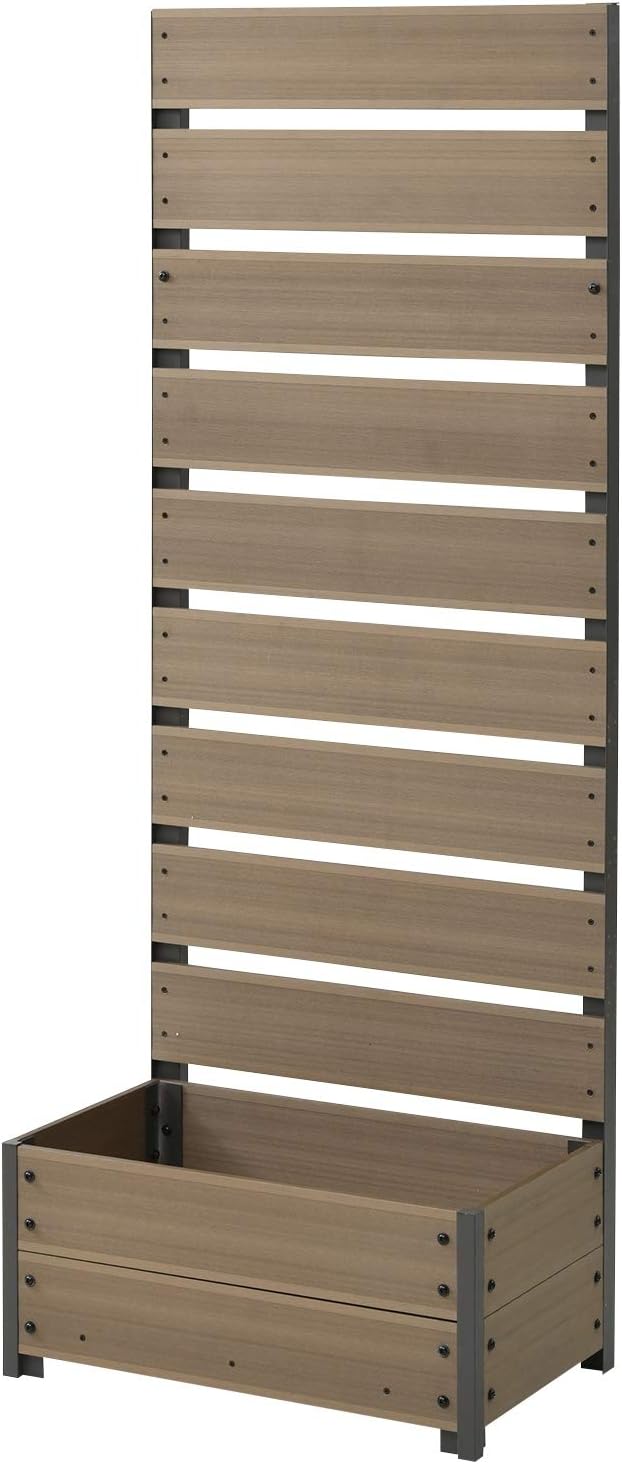 山善 フェンス 目隠し 人工木 プランター付き (幅56 高さ150cm) ナチュラル YPF-1550(NA)