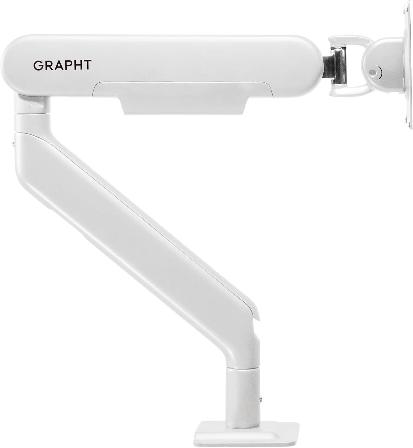 GRAPHT モニターアーム 白 デスクマウント 34インチまで対応 日本メーカー 3年保証 耐荷重2-9kg シングルモニターアーム クランプ式 グロメット式 デスク設置用 VESA規格対応