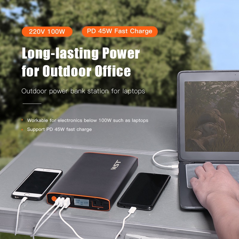 27000mAh大容量ラップトップパワーバンク充電器AC 45W高速充電ポータブル充電器ノートブックラップトップキャンプ屋外用