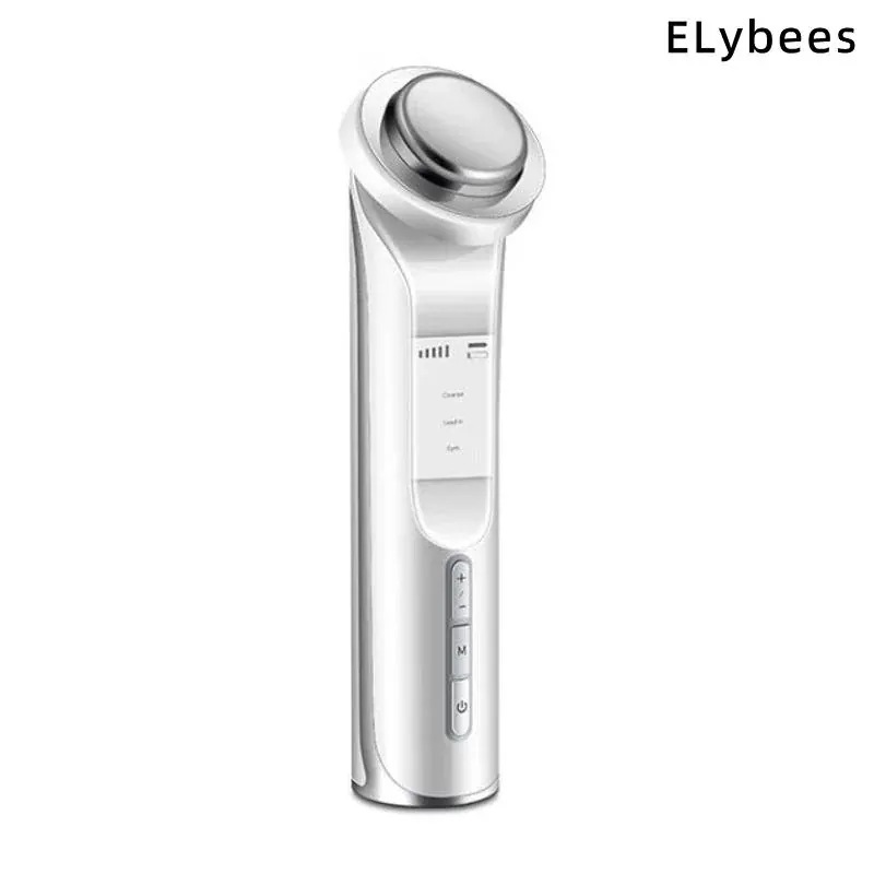 リフトアップと引き締めのための美容器具家庭用フェイシャルマスクエッセンス導入器具フェイシャルアイマッサージャークレンジング洗顔器具肌のクレンジングと若返り温氷感覚導入器具ピンク[マイクロカ