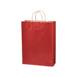 カラー紙手提げ袋 L 赤 200枚 スーパーバッグ 9260150