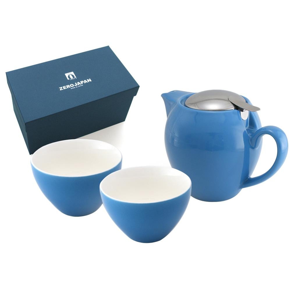 ZERO JAPAN ユニバーサルティーポット4人用+ティーカップワイド×2 ZG-003 TR・ターコイズ 4,500円