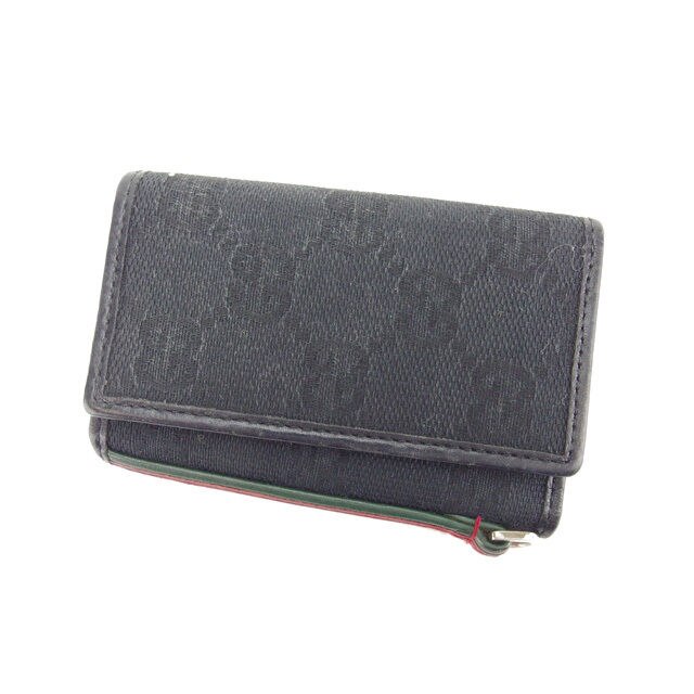 キーケース ＧＧキャンバス シェリーライン ブラック グリーン レッド 中古