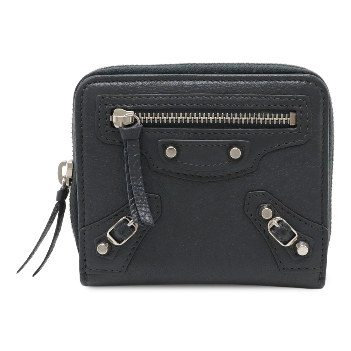 クラシック コンパクトウォレット 2つ折財布 二つ折り財布 レザー グレー 47745