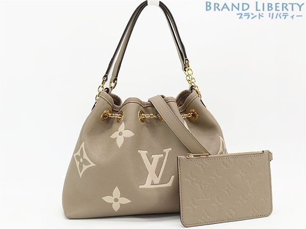 ほぼ新品ルイヴィトンバイカラーモノグラムアンプラントLVバンドル2WAYハンドバッグ巾着型ショルダーバッグM25453 220,500円