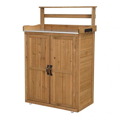 【国内即日発送】物置き 木製 収納庫 観音扉 ガーデニング用品 小屋 戸外収納庫 大型 屋外物置 棚 大型 ドア ベランダ 物置き 屋外収納 ガーデニング ウッド 園芸用品 庭 倉庫 DIY 頑丈 新