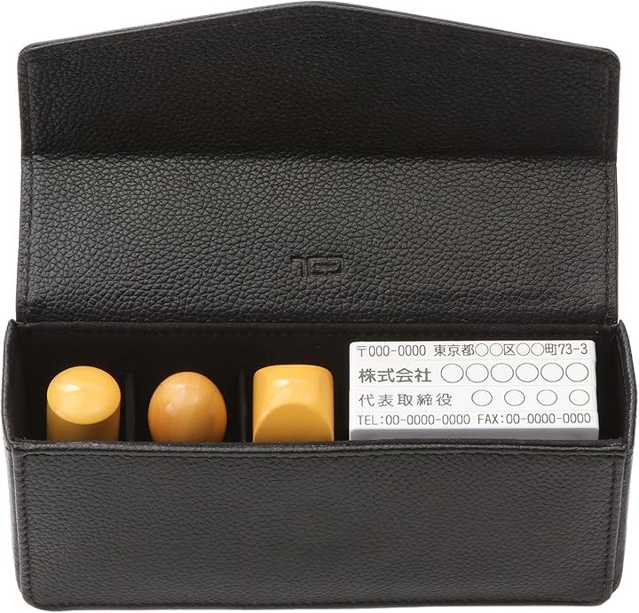 印鑑ケース 法人 牛革 本革 レザーソムリエ監修 印鑑３本 代表印 銀行印 角印 ゴム印 住所印 社判 会社印 シボ革 ハード(シボ革（ハード）)