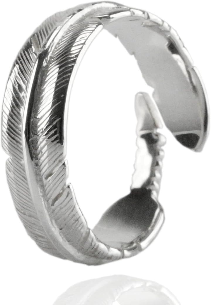 sv925 フェザー リング メンズ レディース 指輪 シルバー925 サイズ調節可能 人気 ユニセックス