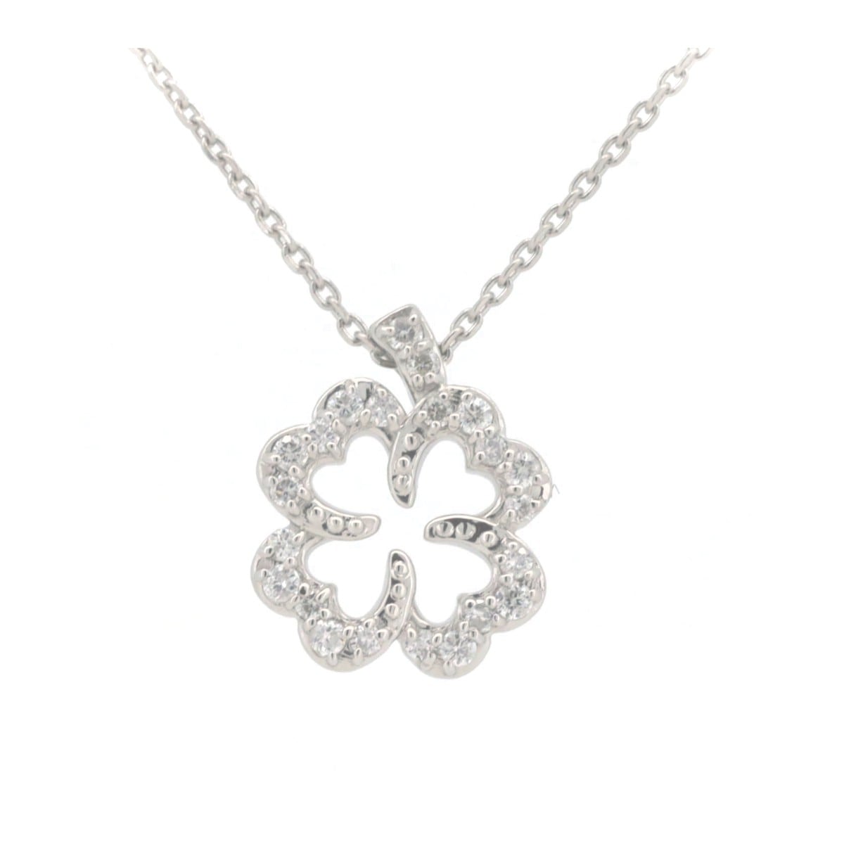 ダイヤモンド ネックレス クローバー 0.11ct PT850/PT950(プラチナ) 質屋出品