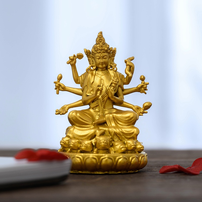 手作 摩利支天像 金色の富と守護の象徴家庭やオフィスで運気を高め平和を導く強力な護法具