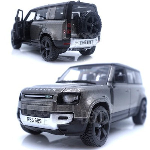 2ランドローバー ディフェンダー 110 グレー ミニカー ダイキャストブラゴ