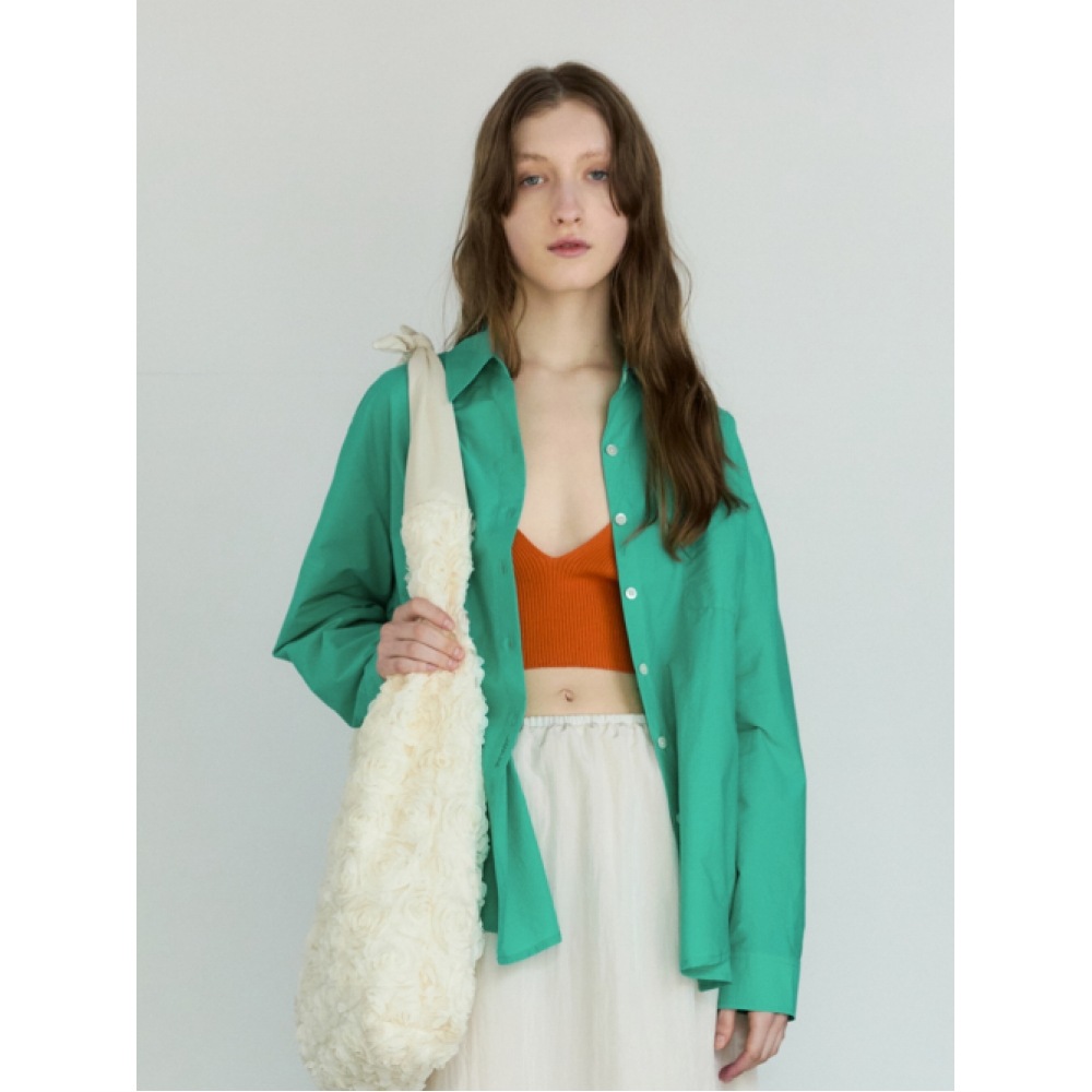 SIENNE ペアーコットンシャツ (エメラルドグリーン)