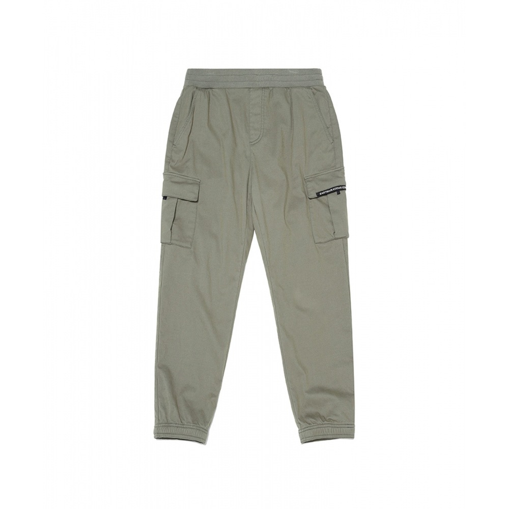 KODAKエッセンシャルウーブン起毛スリムカーゴジョガーパンツKHAKI