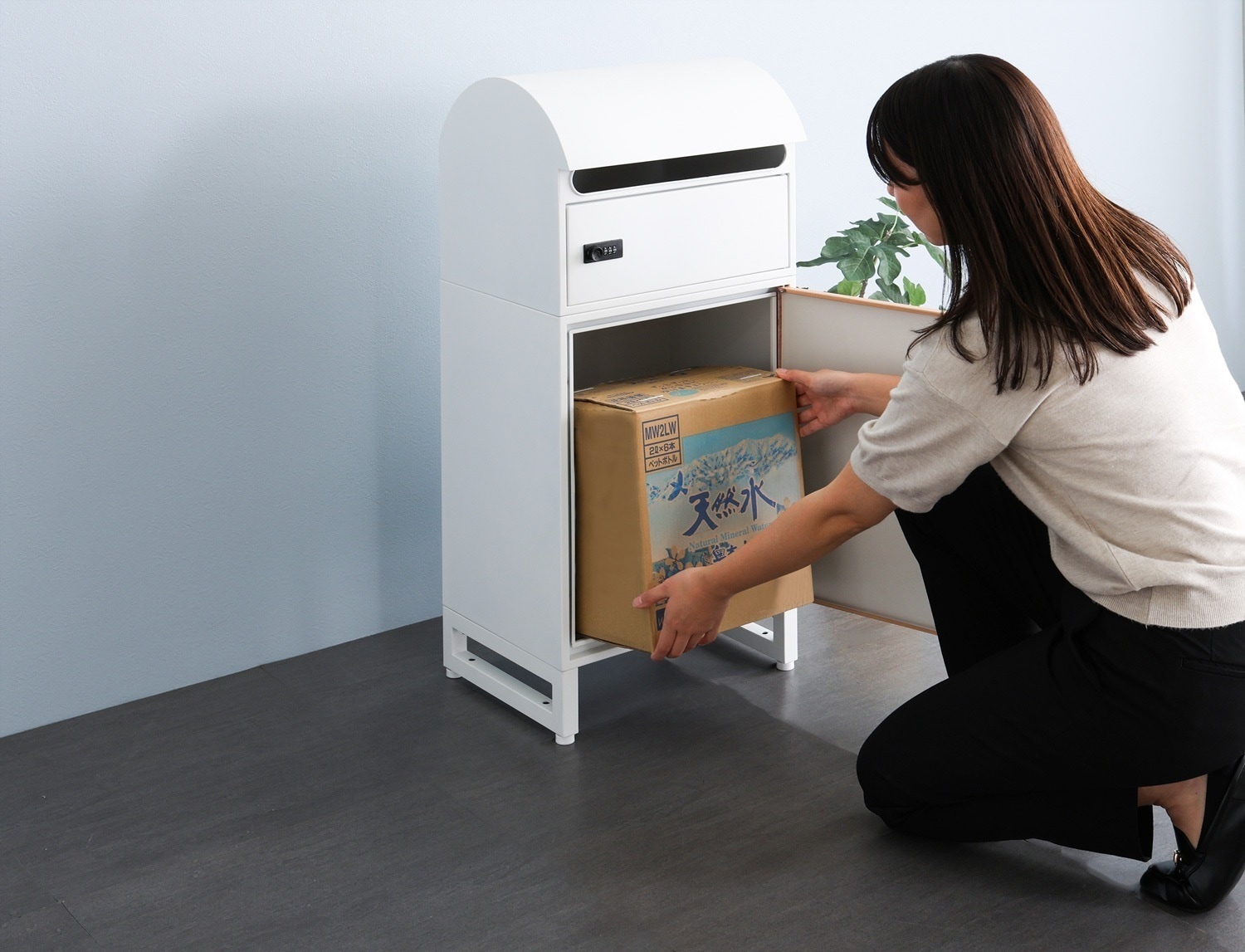 宅配ボックス 置き配 鍵 宅配ポスト おしゃれ 北欧モダン レトロ 大容量 ダイヤル ダイヤルロック 屋外対応 2段