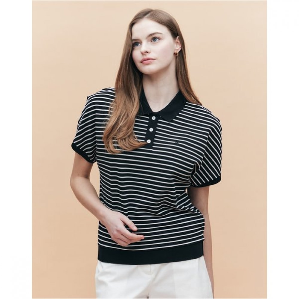 [25SS] [アイコニック] リラックスフィットストライプショートスリーブピケ HSTS5BC34BK