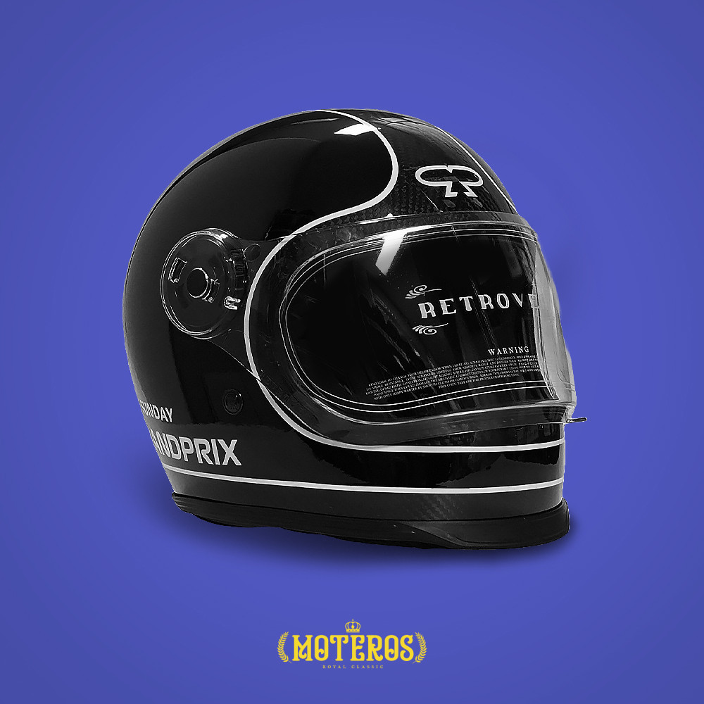 SMITH FULLFACE : GRANDPRIX - Black クラシックなスタイルのオートバイ用ヘルメット