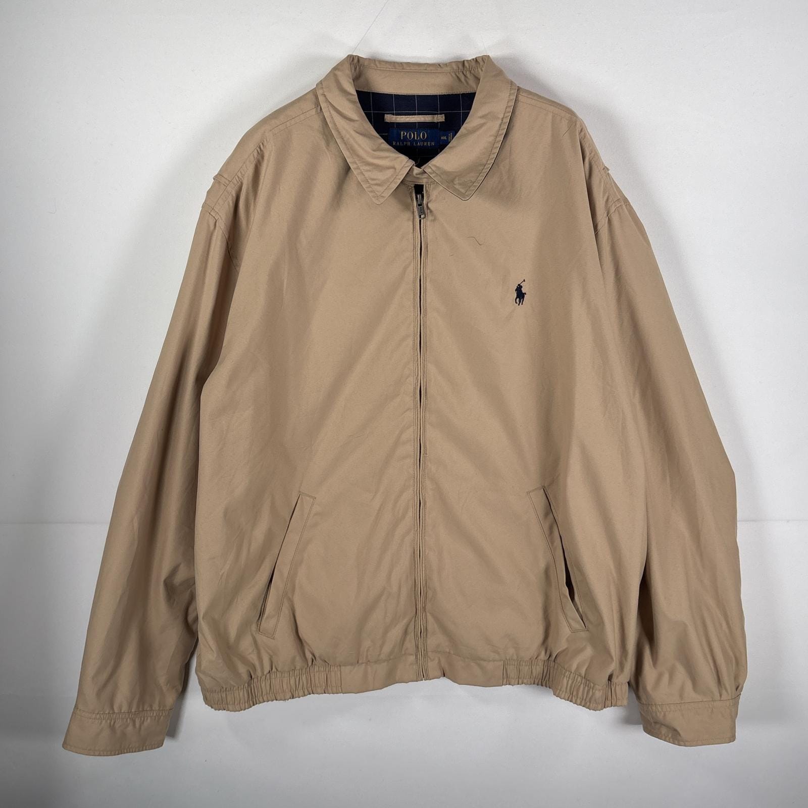 古着 00’s/00年代 スウィングトップジャケット 裏地チェック XXL ベージュ メンズ