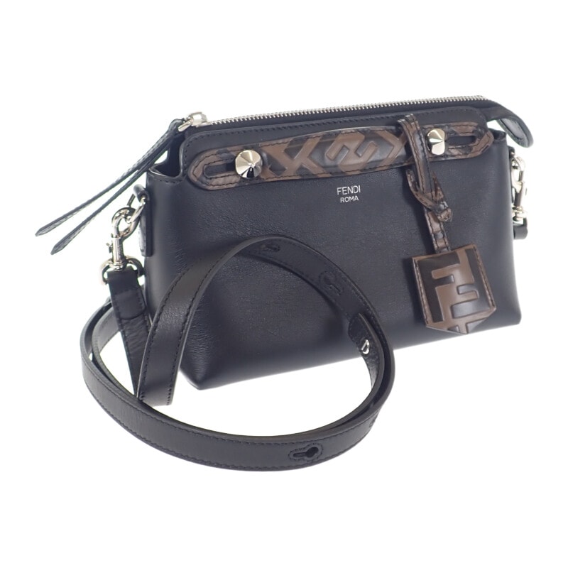 バイザウェイ スモール 8BL145A6CO 2WAYバッグ ハンドバッグ ショルダーバッグ カーフ ブラック レディース【ABランク】