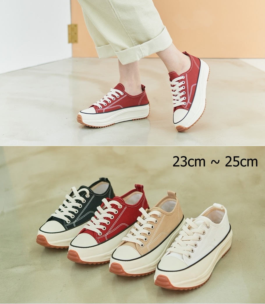 キャンバススニーカーステッチライントータルアグリスニーカーキー高さスニーカー女性キャンバス