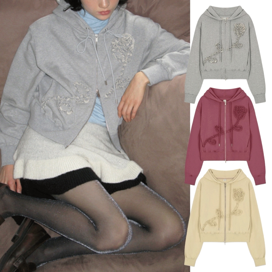 24FW Rose Frill Hoodie Zipup フーディ(3 colors) 12,965円