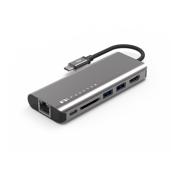 FeeLTEK Portable 6 in 1 USB-C Hub Type-C ギガビットLAN 変換アダプタ HCM006AP2F