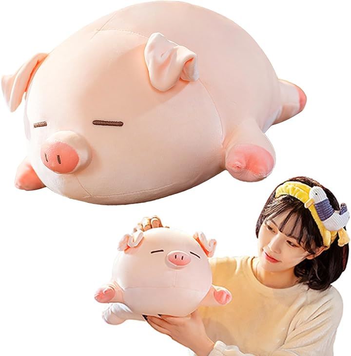 ブタ クッション 豚 抱き枕 ぬいぐるみ 大きい 特大 ふわふわ もちもち 添い寝枕 動物 昼寝枕 80cm スリーピング(ピンク, 80cm)