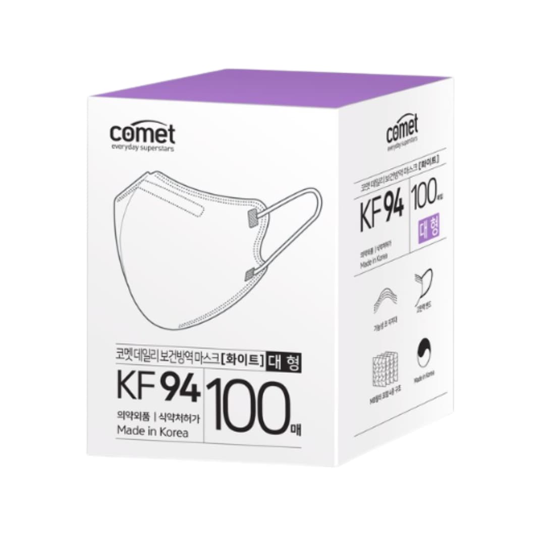 BTSジョングクPICK！KF94保健マスクセブリ型2つ折り大型(ワイドフィット)5個入*ホワイト*20個=100個Made in Korea