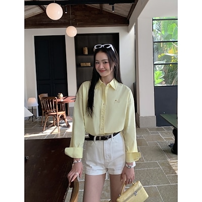 MULVAN子猫刺繍シャツ/カジュアルボーイフレンドシャツカーディガンレディースルーズ多用途長袖日焼け止めトップス