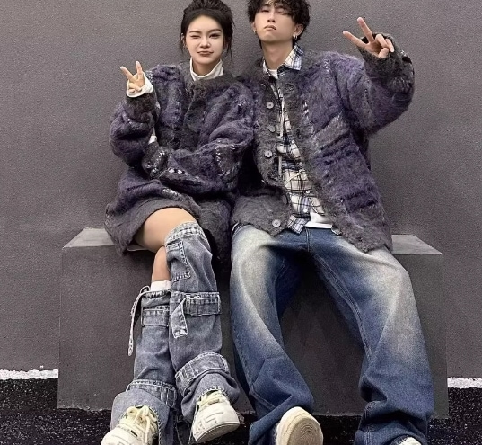 レディース トップス ニット セーター カーディガン 前開き 長袖 ラウンドネック ストリート もこもこ ふわふわ ボタン アメカジ フリース 大人可愛い シンプル カジュアル おしゃれ かっこいい