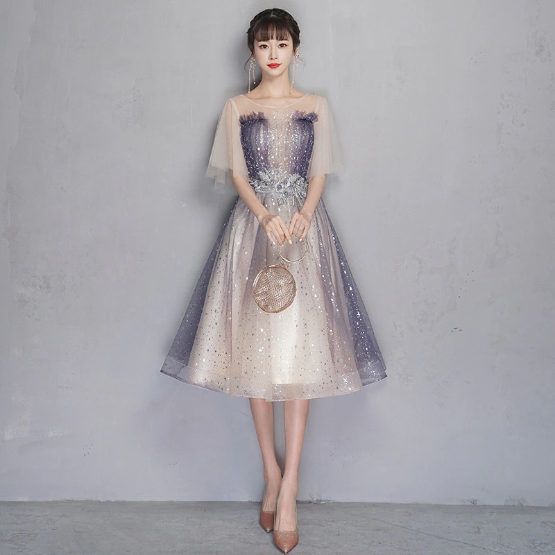 Hot!!!ロングドレス 袖あり パーティードレス ミモレ丈 ウエディングドレス 結婚式 お呼ばれ 二次会 披露宴 謝恩会 おしゃれ 着痩せ 発表会