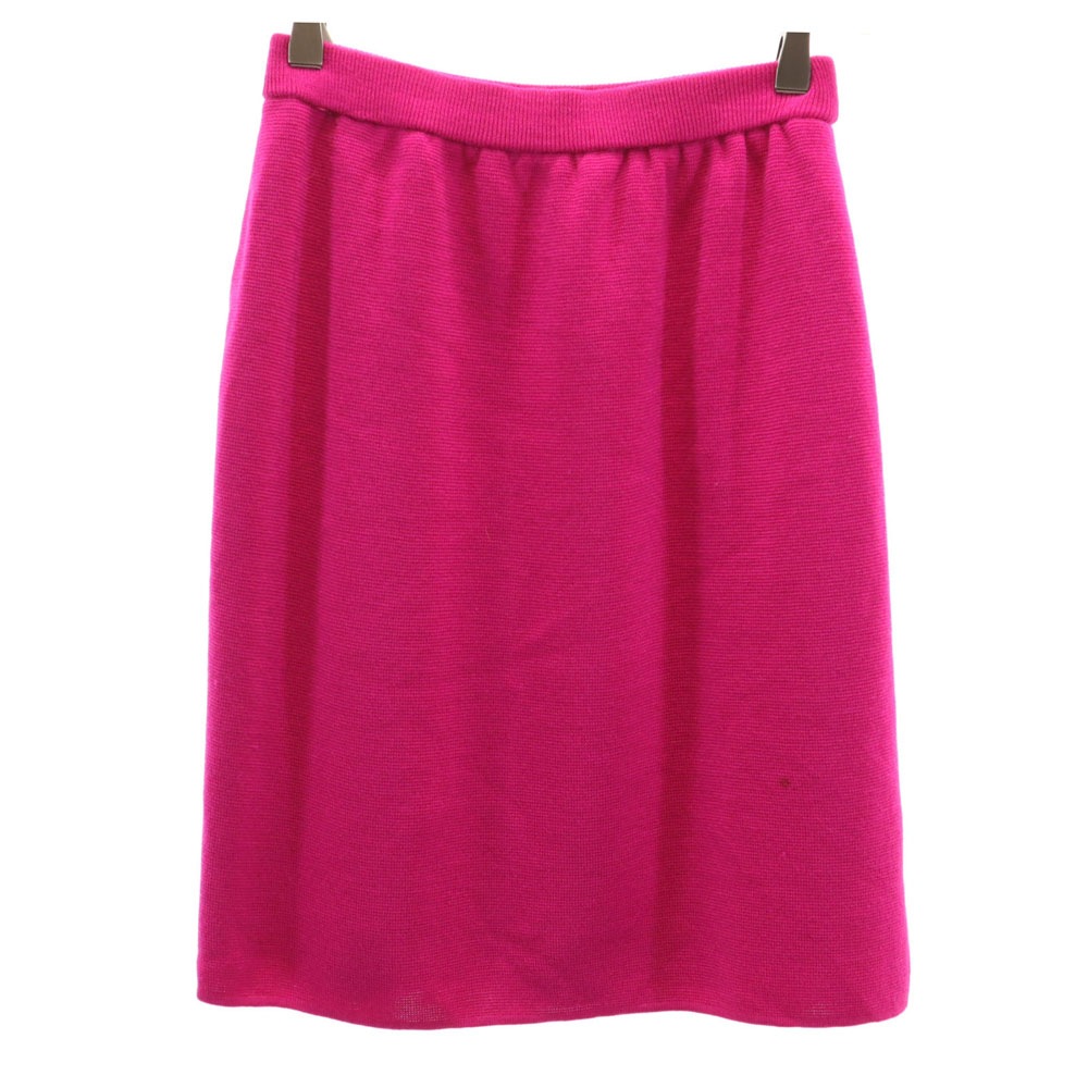 90s オールド ミディ丈 ニット タイトスカート 7号 マゼンタ レディース